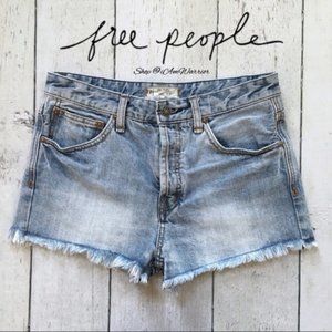 Free People high waisted frayed hem cutoffs